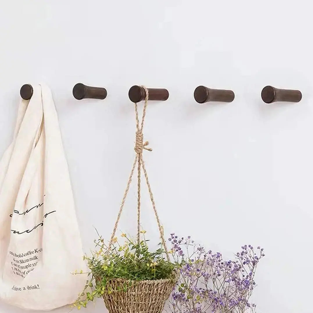 Wooden Coat Hook Wall Mounted, Single Organizer Hat Rack, Vintage Handcraft Hanger, Towel Hook, Towel Hanger, Walnut Modern Home by Bellver