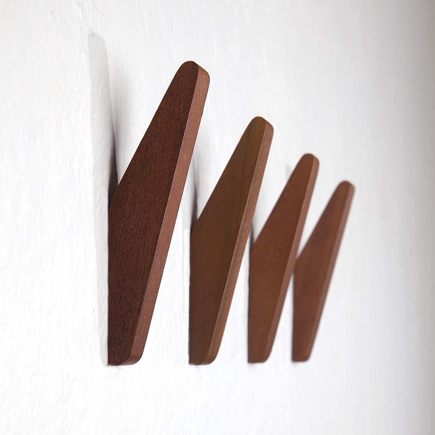 Modern Triangle Wooden Hooks, Single Organizer, Hat Rack, Towel Hook - Solid Teak