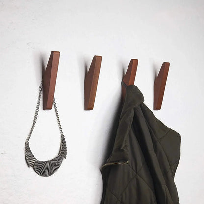 Modern Triangle Wooden Hook, Single Organizer, Hat Rack, Towel Hook - Solid Teak Modern Home by Bellver