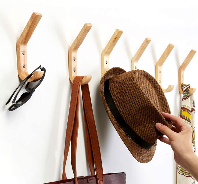 Modern Wood and Metal Hooks, Single Organizer, Hat Rack, Towel