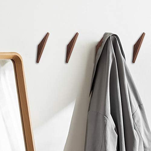 Modern Triangle Wooden Hook, Single Organizer, Hat Rack, Towel Hook - Natural - Walnut
