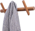 Walnut Wood Coat Rack Modern Wall Mounted Hat and Towel Hanger Wooden Hooks Robe Racks
