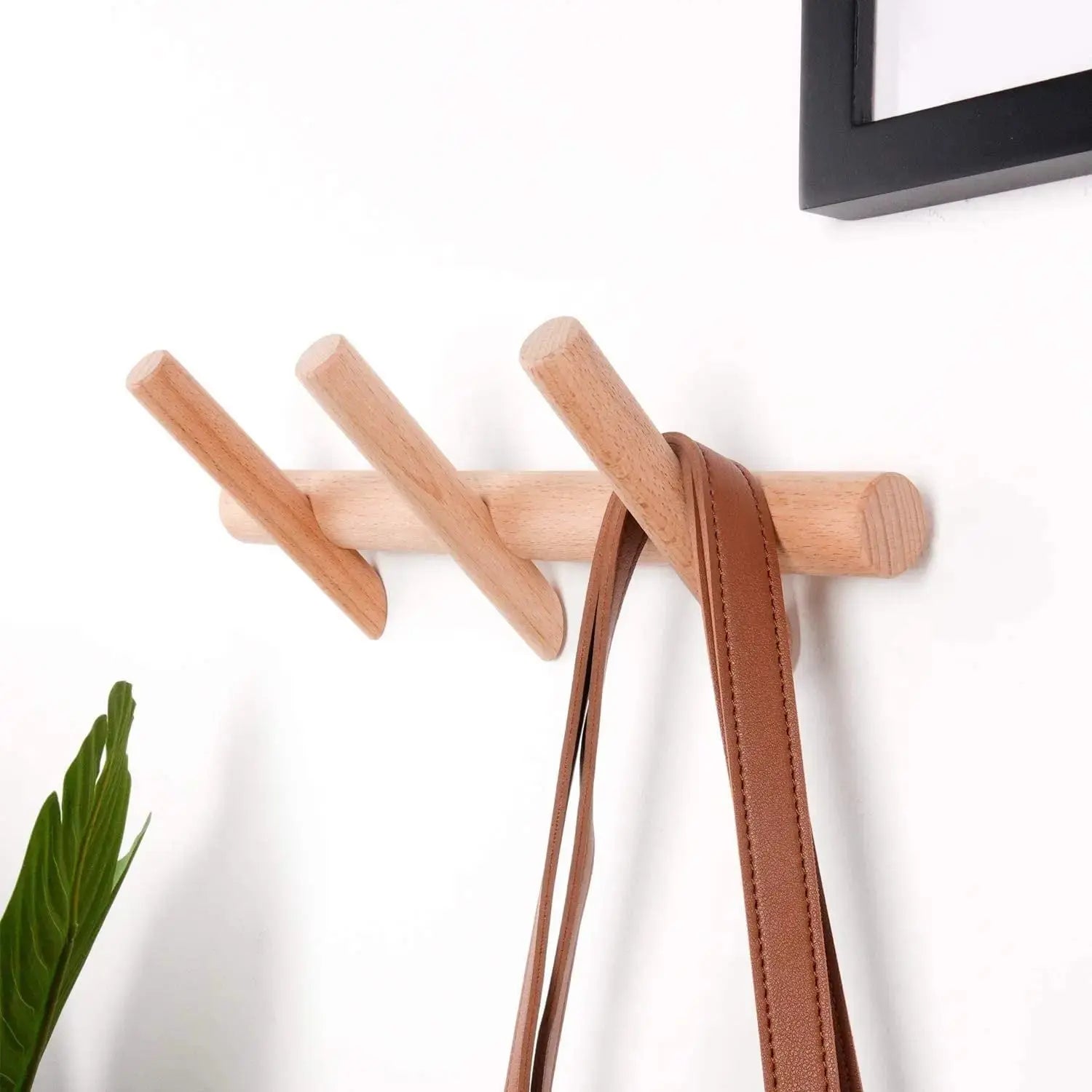 Wood Coat Rack Modern Wall Mounted Hat and Towel Hanger Wooden Hooks Robe Racks - Small - Large Modern Home by Bellver