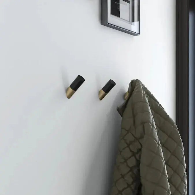 Modern Wood and Metal Hooks, Single Organizer, Hat Rack, Towel Hook - Brass - Black - Champagne Bronze - Nickel - White Modern Home by Bellver