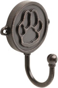 Doggy Pet Paw Print Wall Hook - Leash Holder- Oil Rubbed Bronze - Satin Nickel