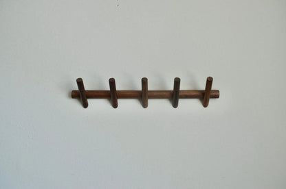 Wood Coat Rack Modern Wall Mounted Hat and Towel Hanger Wooden Hooks Robe Racks - Small - Large - WALNUT Modern Home by Bellver