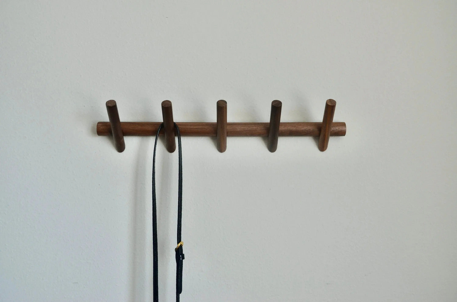 Wood Coat Rack Modern Wall Mounted Hat and Towel Hanger Wooden Hooks Robe Racks - Small - Large - WALNUT Modern Home by Bellver