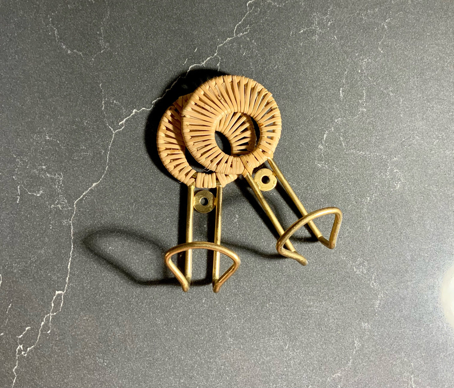 Rattan Bohemian Style Metal Hook - Wicker - Metal Brass - Chic Wall Hook