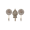 Boho Style Antique Brass Metal Hooks Set of 3 - Metal Brass - Chic Wall Hook