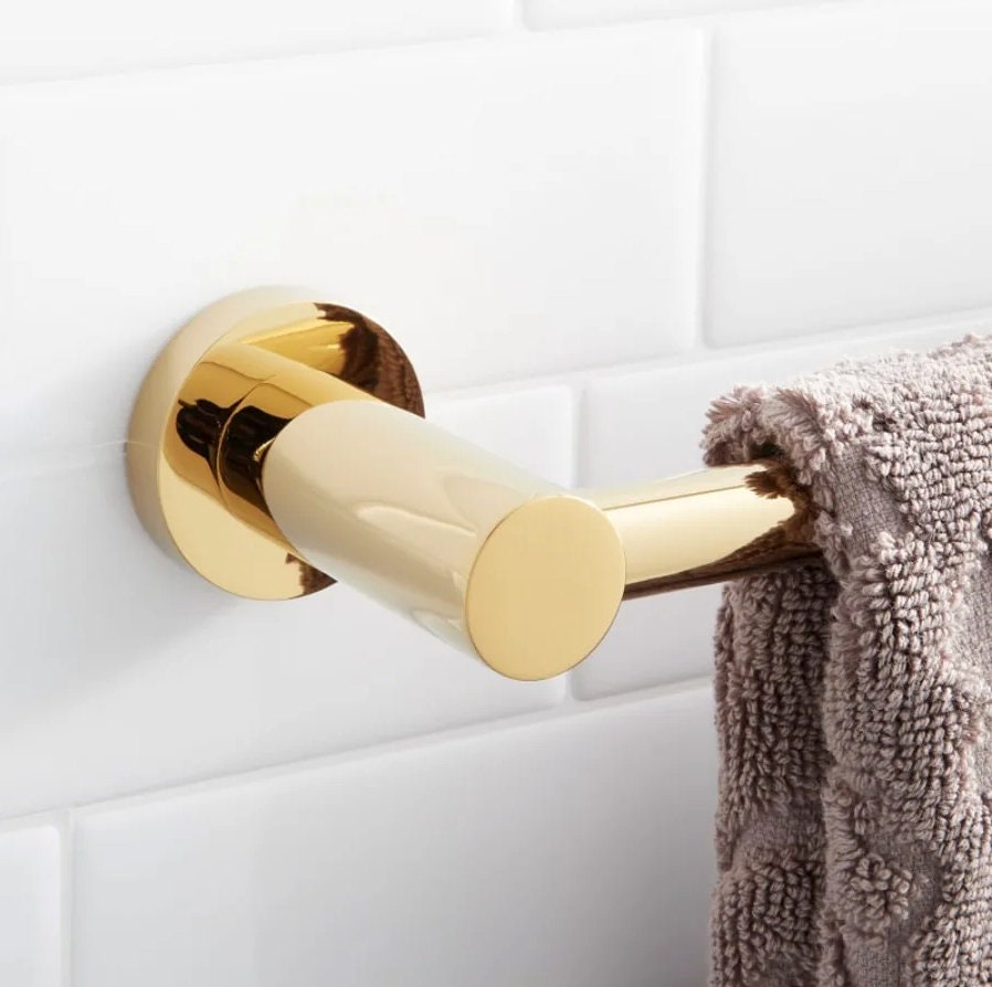 Modern Solid Brass Towel Bar - Polished Brass - Chrome - Satin Nickel
