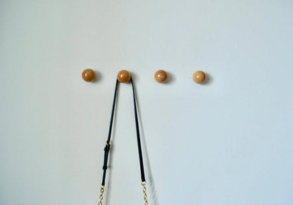 Modern Wood Ball Hooks, Single Organizer, Hat Rack, Towel Hook - Natural Modern Home by Bellver