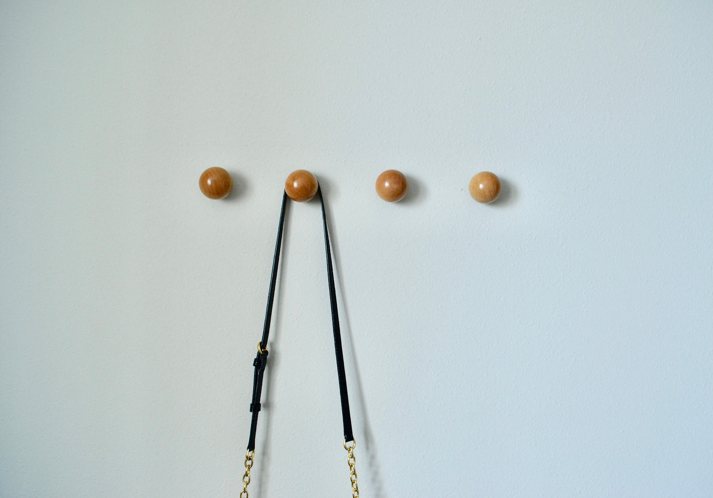 Modern Wood Ball Hooks, Single Organizer, Hat Rack, Towel Hook - Natural