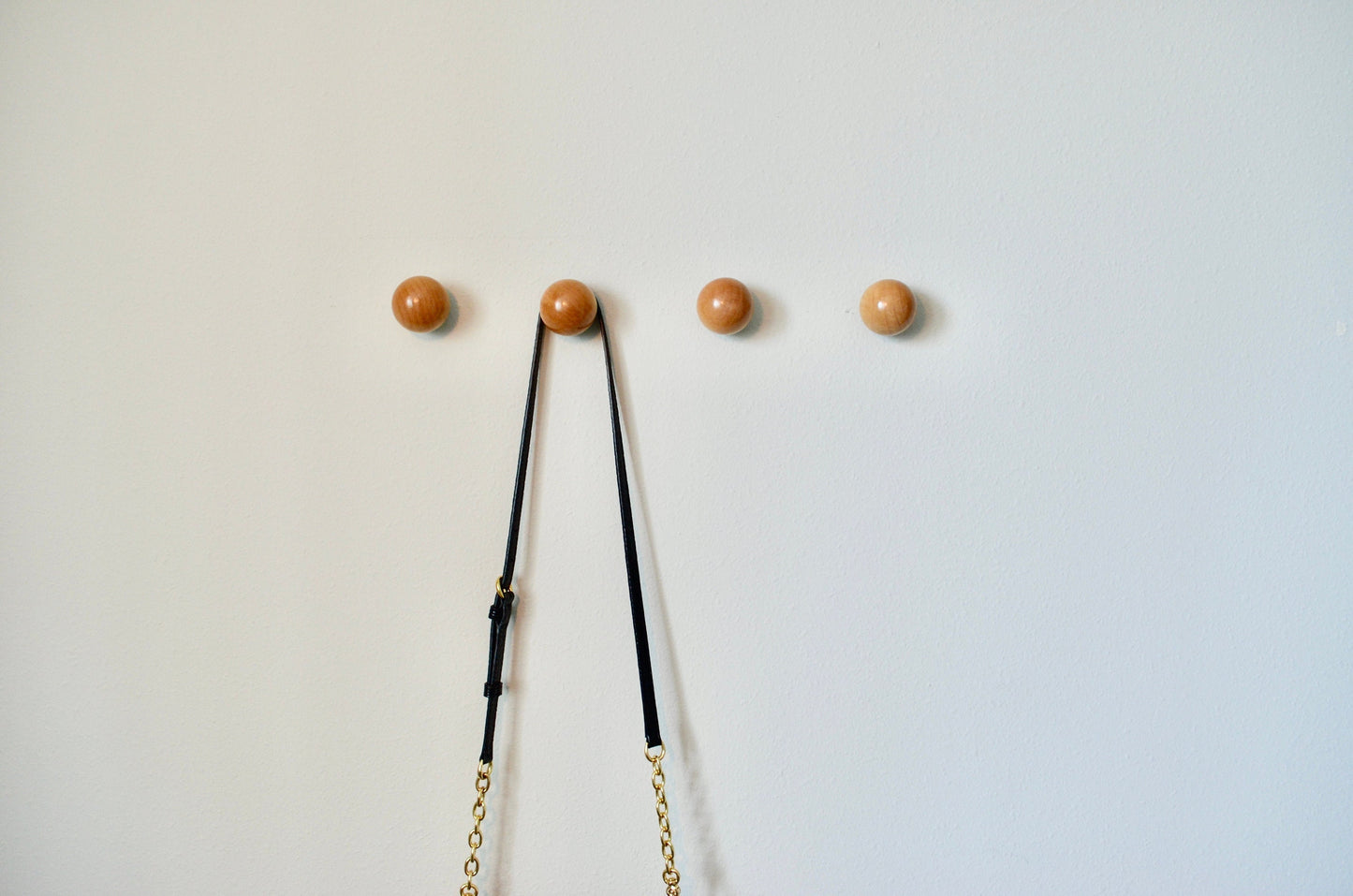 Modern Wood Ball Hooks, Single Organizer, Hat Rack, Towel Hook - Natural