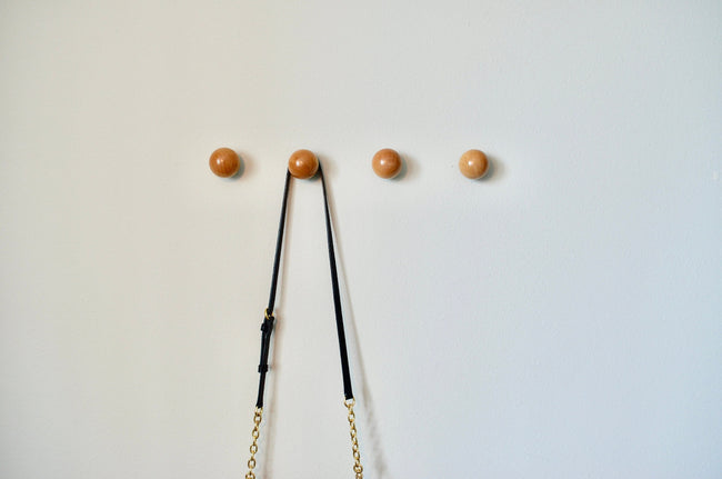 Modern Wood Ball Hooks, Single Organizer, Hat Rack, Towel Hook - Natur –  Modern Home by Bellver